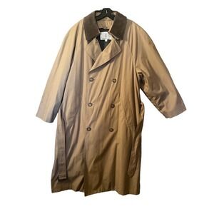 90sLondon Fog Men's Iconic Trench Coat.Leather Collar, Removable Lining.Size 36S